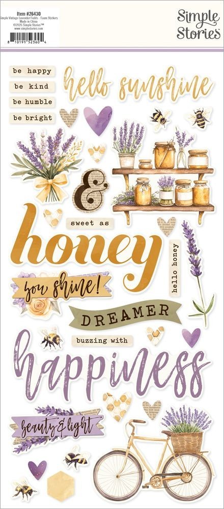 Simple Stories ~ SIMPLE VINTAGE LAVENDER FIELDS ~ Foam Stickers