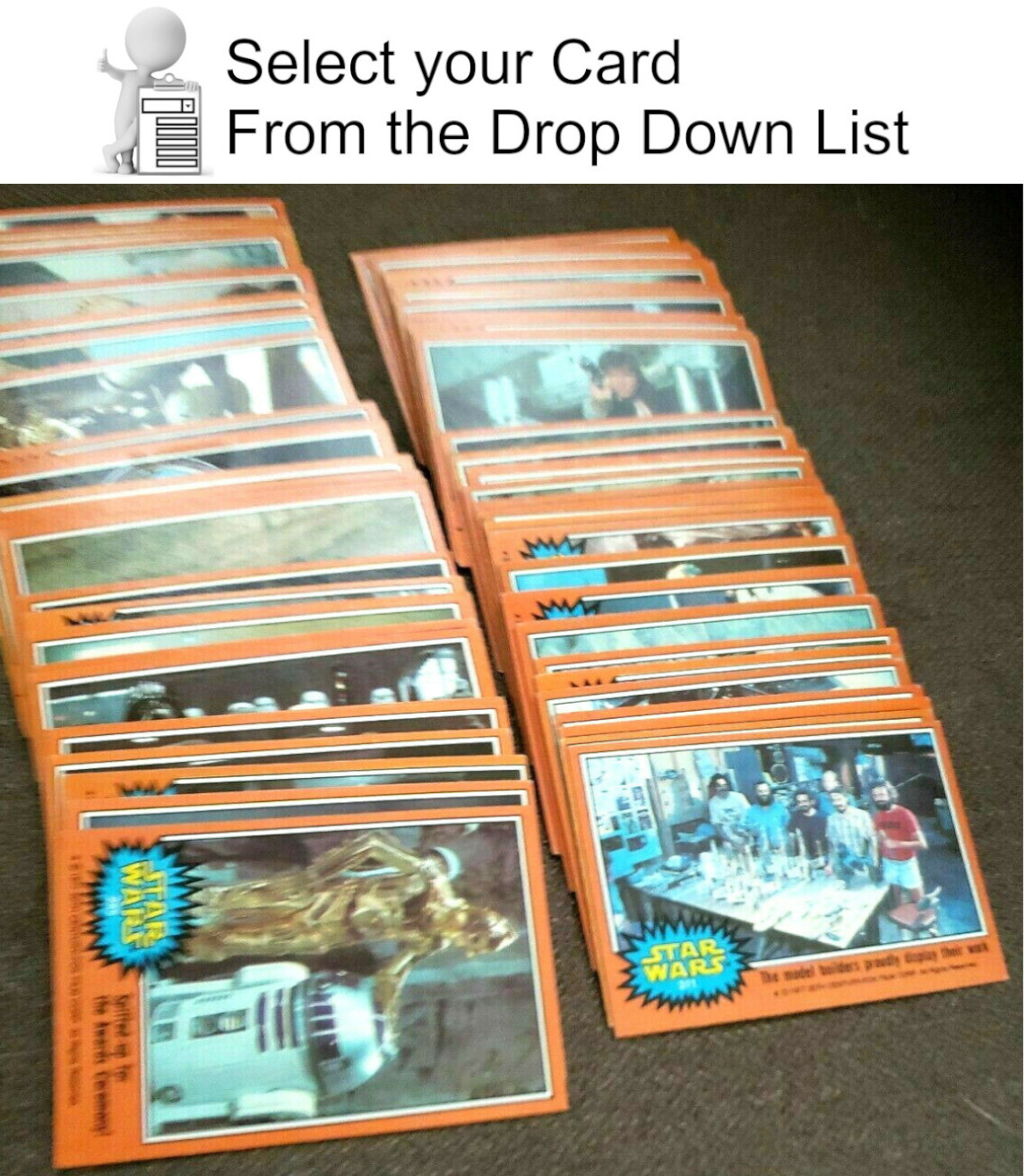 1977 Star Wars TOPPS Trading Cards Orange Series 5-Your Choice 66 Card/11 Stickr