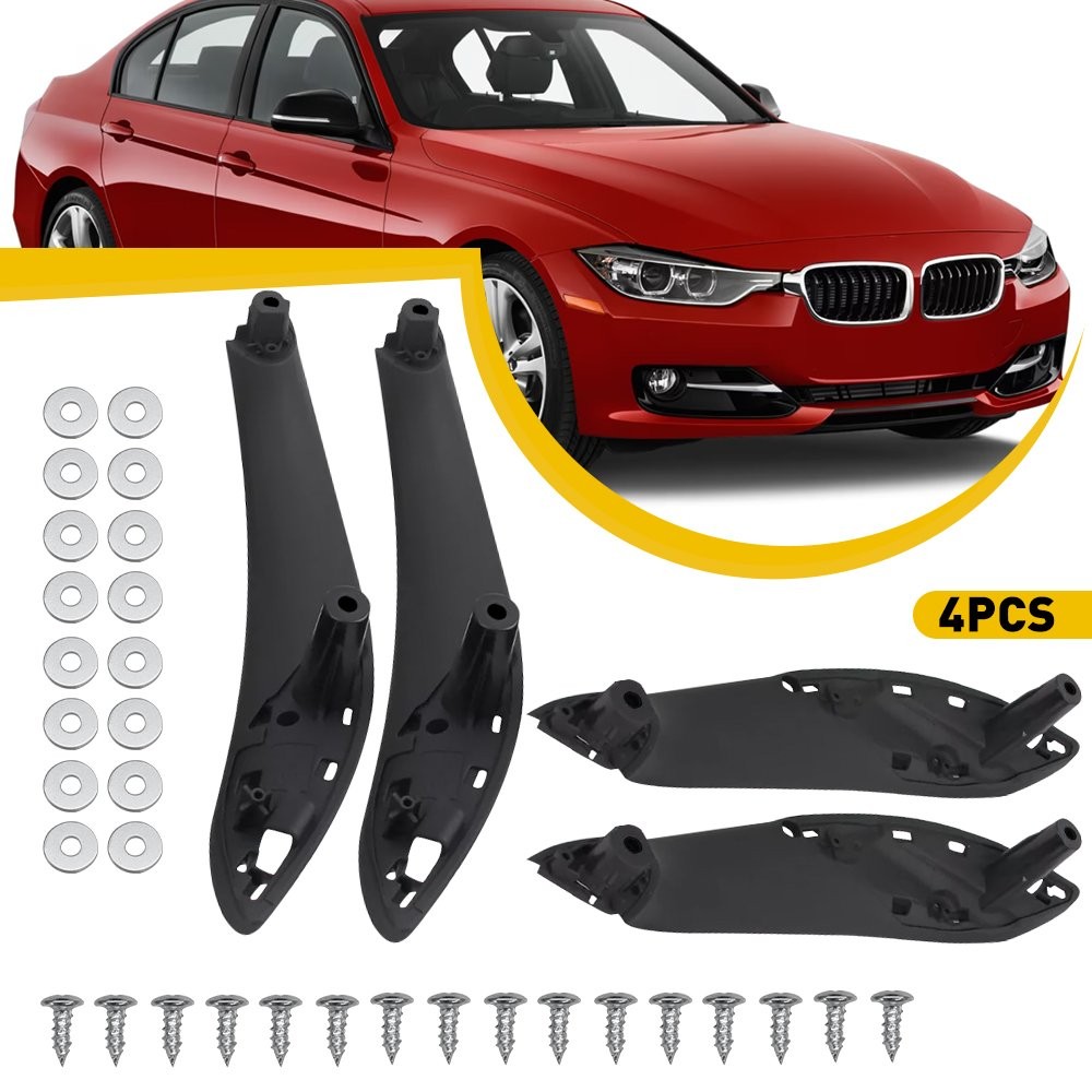 4x Inner Door Pull Handle Black For BMW 3/4 Series 328 F30 F80 F36 F82 2012-2018