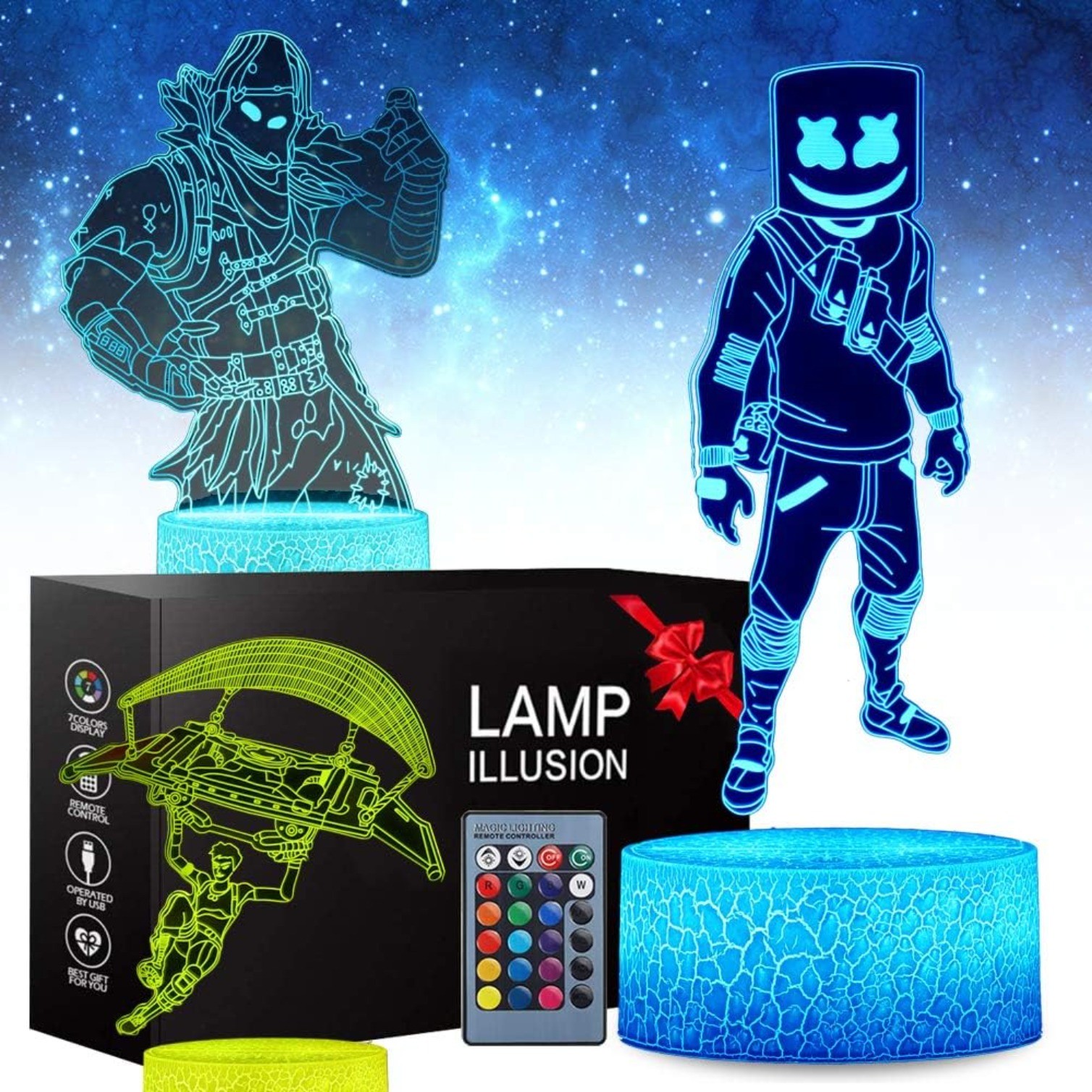 3 Pattern 16 Color 3D Game Series Night Ligh with Remote Smart Touch Gifts