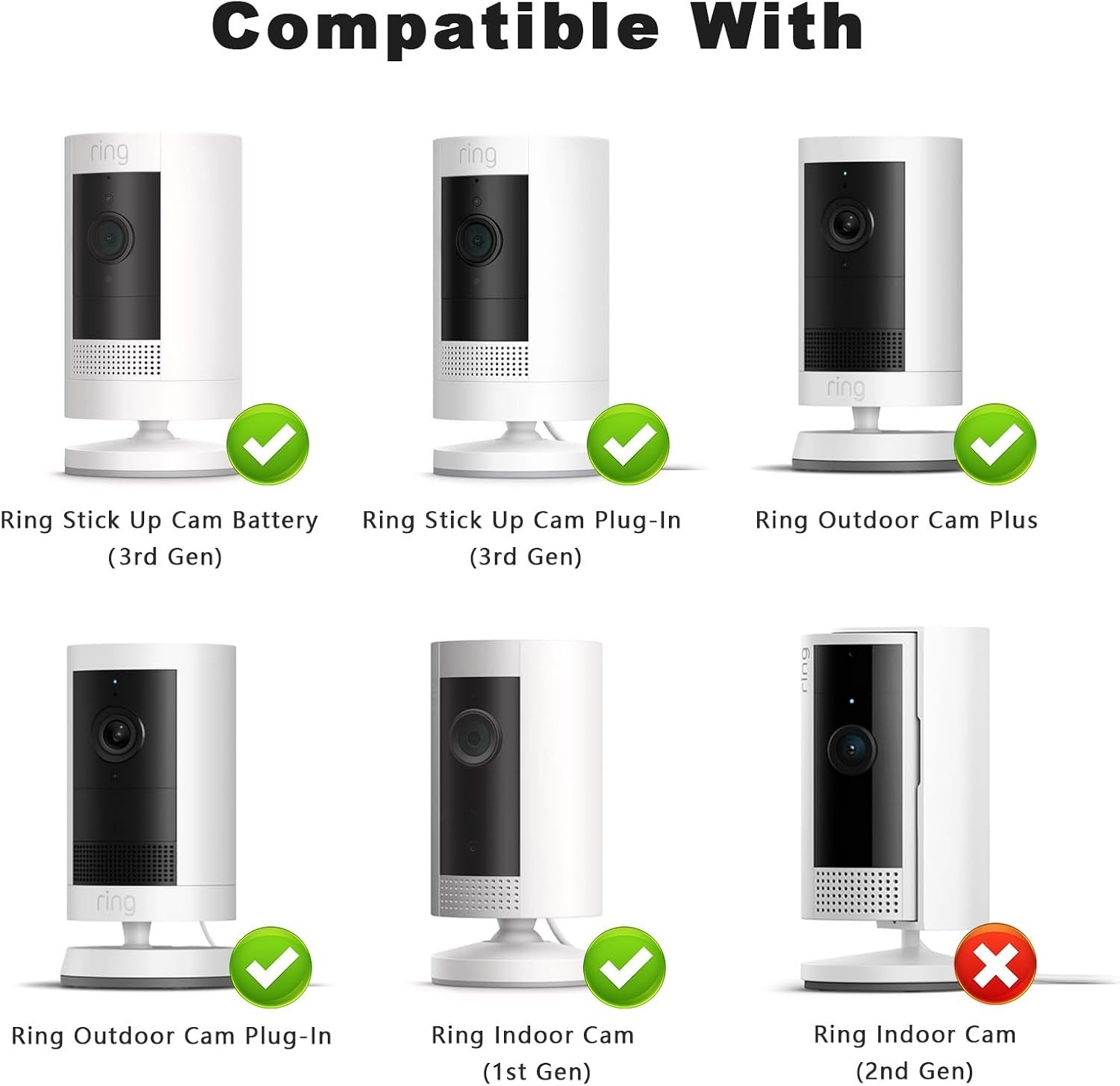 2-Pack Adjustable Wall Mount for R-ing Security Cameras: Effortless Installation