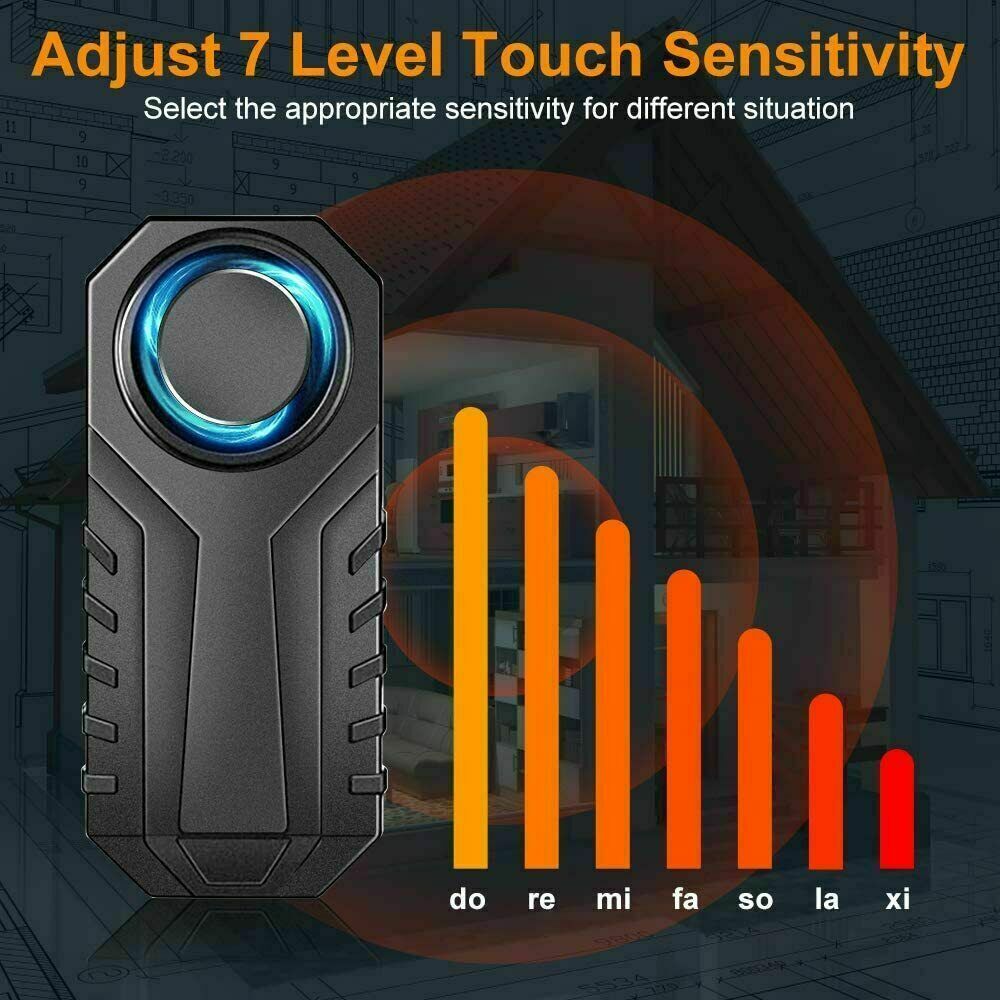 66FT Remote Bike Alarm Vehicle Search 3 Bells Anti Theft for Motorcycle/Ebike