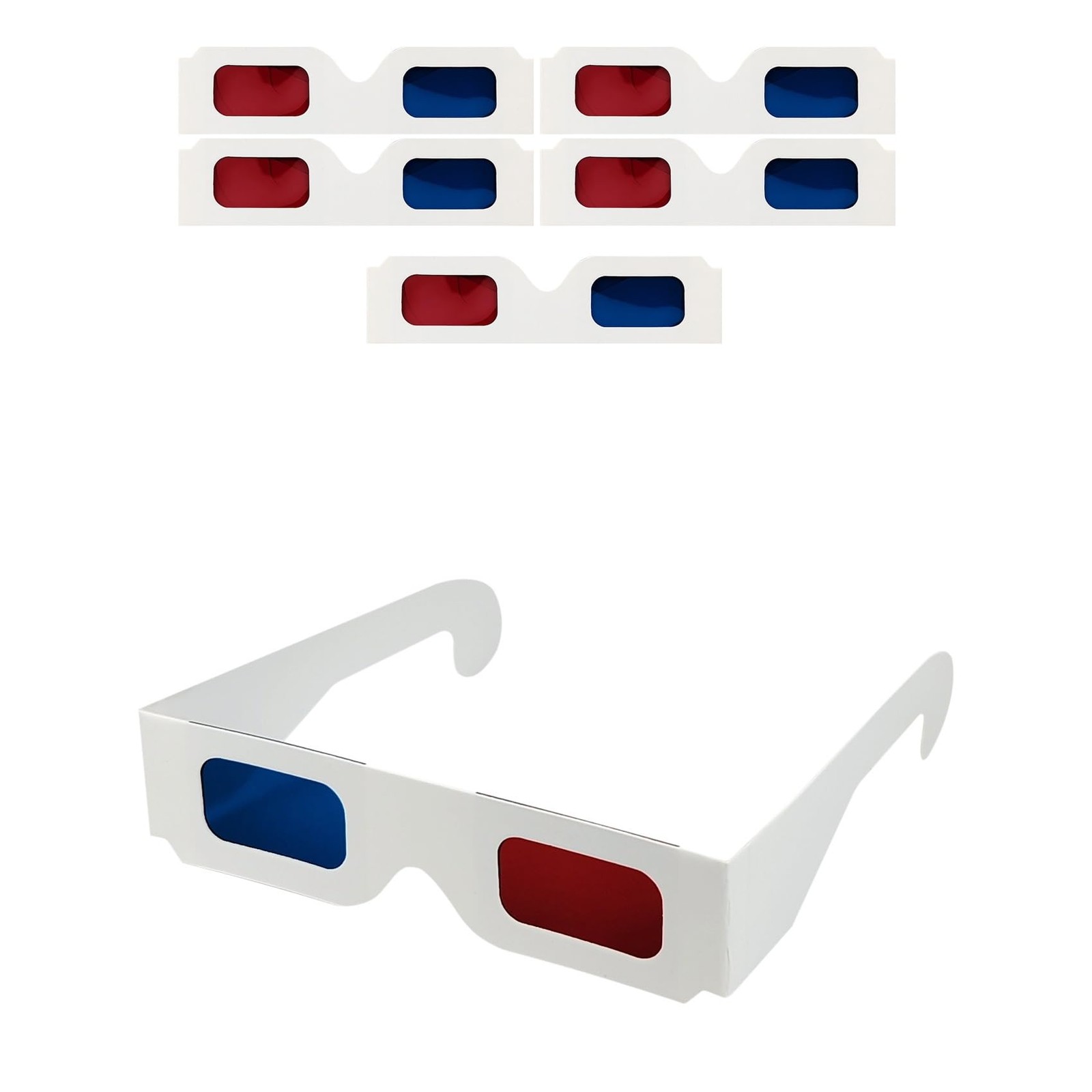 QIANCAIWANG 5 Pack 3D Paper Glasses for 5.7 x 5.12 x 1.5 inches, Blue Red