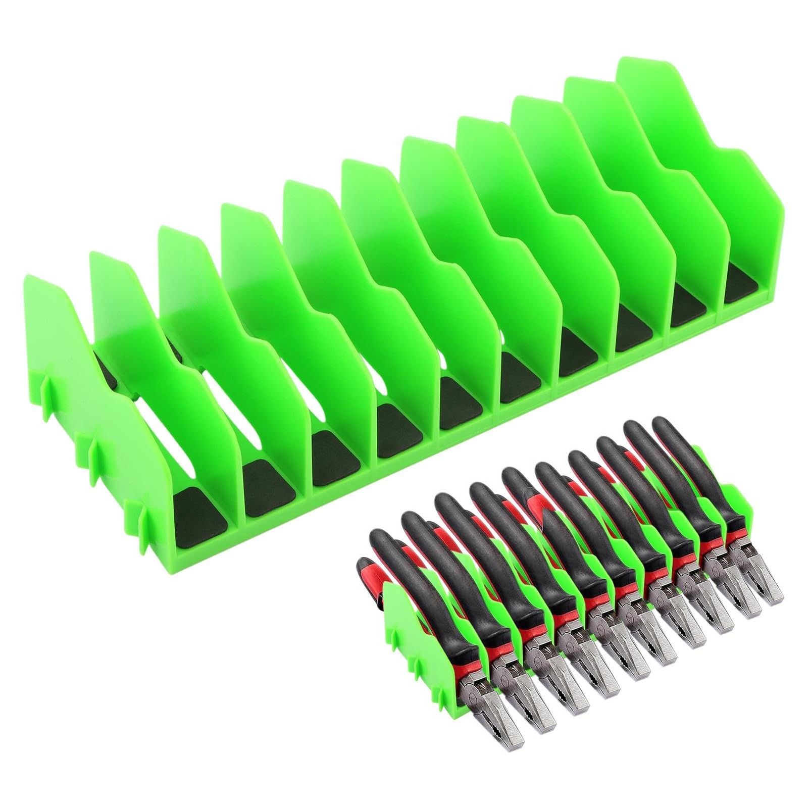 Plier Organizer Rack, 10-Slot Pliers Cutters Holder with Non-Slip Rubber Base