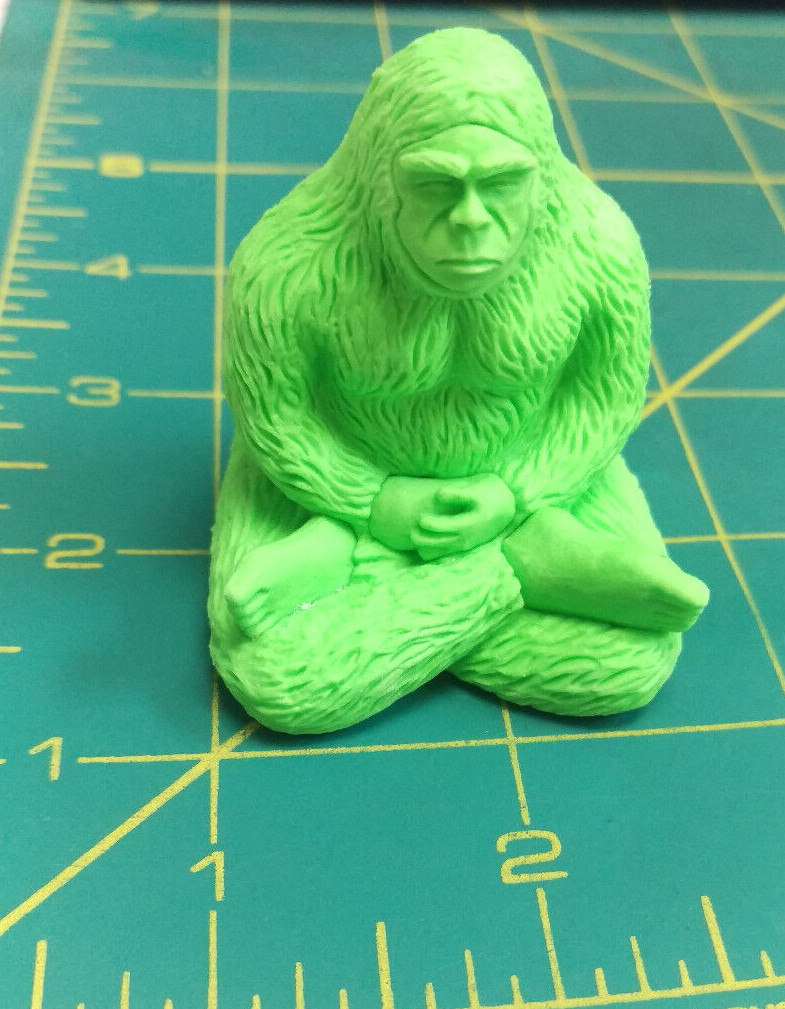 New Meditating Bigfoot Eraser by Archie Mcphee 2" Sasquatchian serenity GREEN