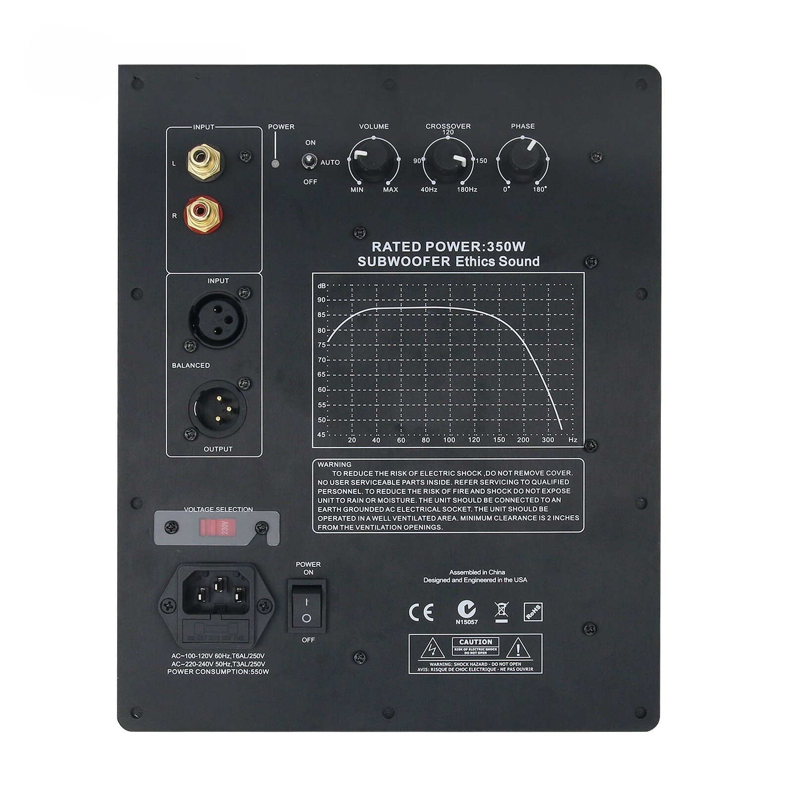 350W f/Subwoofer Subwoofer Amplifier Board Plate Amplifier Ethics Sound 10"-12"