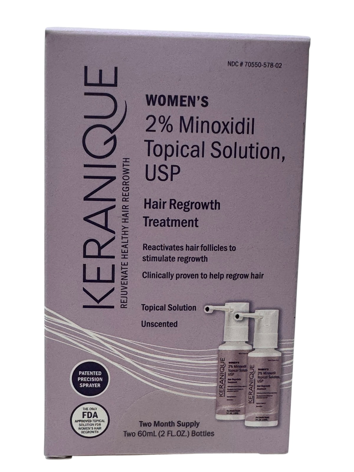 Keranique Women's Hair Regrowth Treatment-Two Month Supply