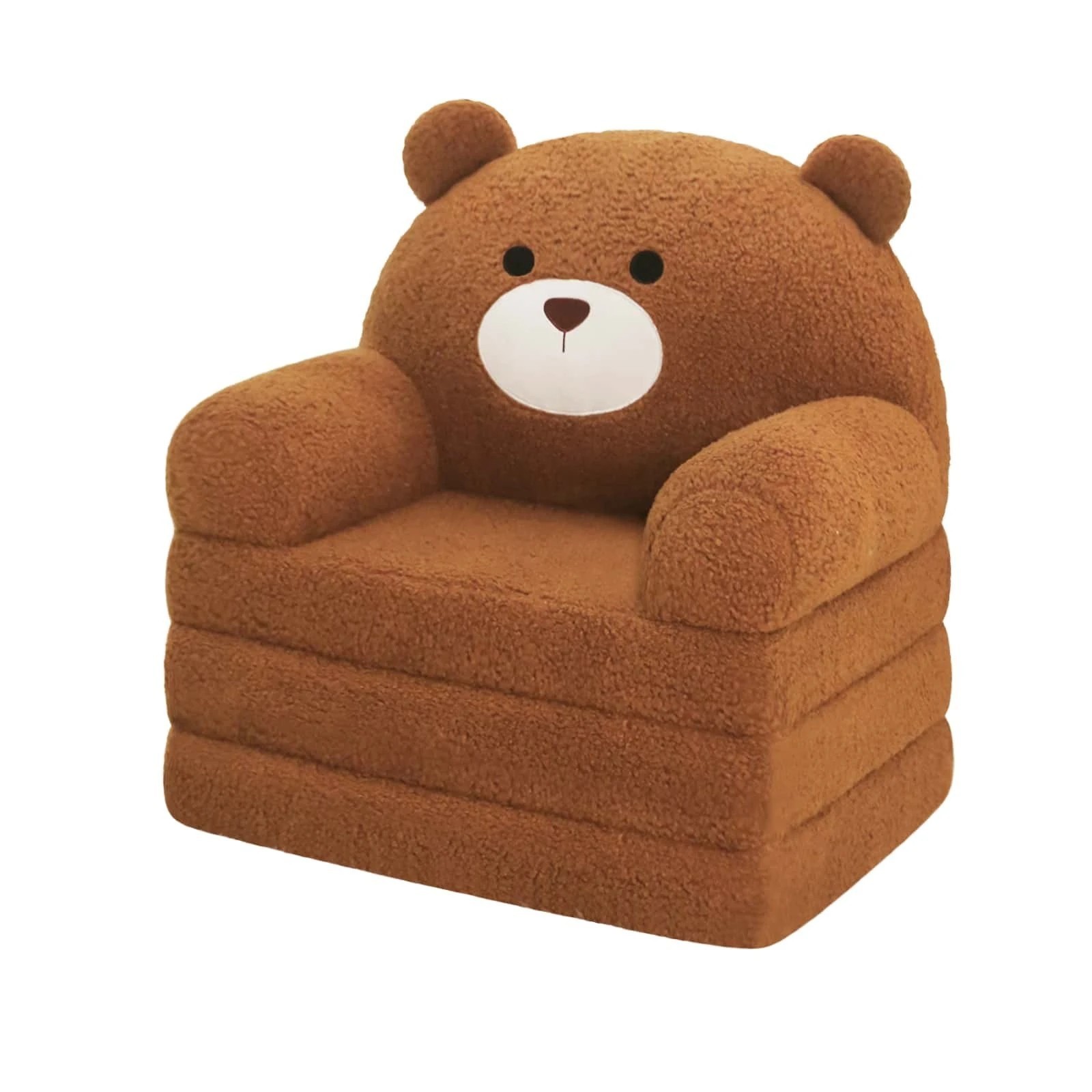 Kids Toddler Chair - Plush Fold Out Sofa Lounger for Boys Girls 18M+