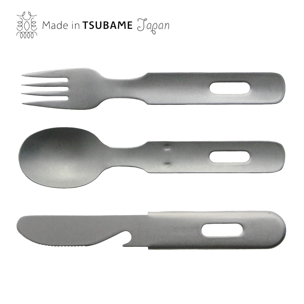 Tsubame Sanjo Compact EDC Cutlery 3pcs Set Stainless Steel Made in Japan