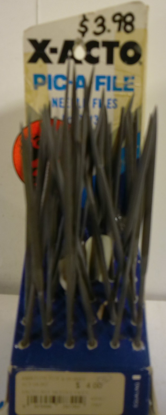 XACTO HOBBY TOOLS STORE DISPLAY WITH 36 NEEDLE FILES