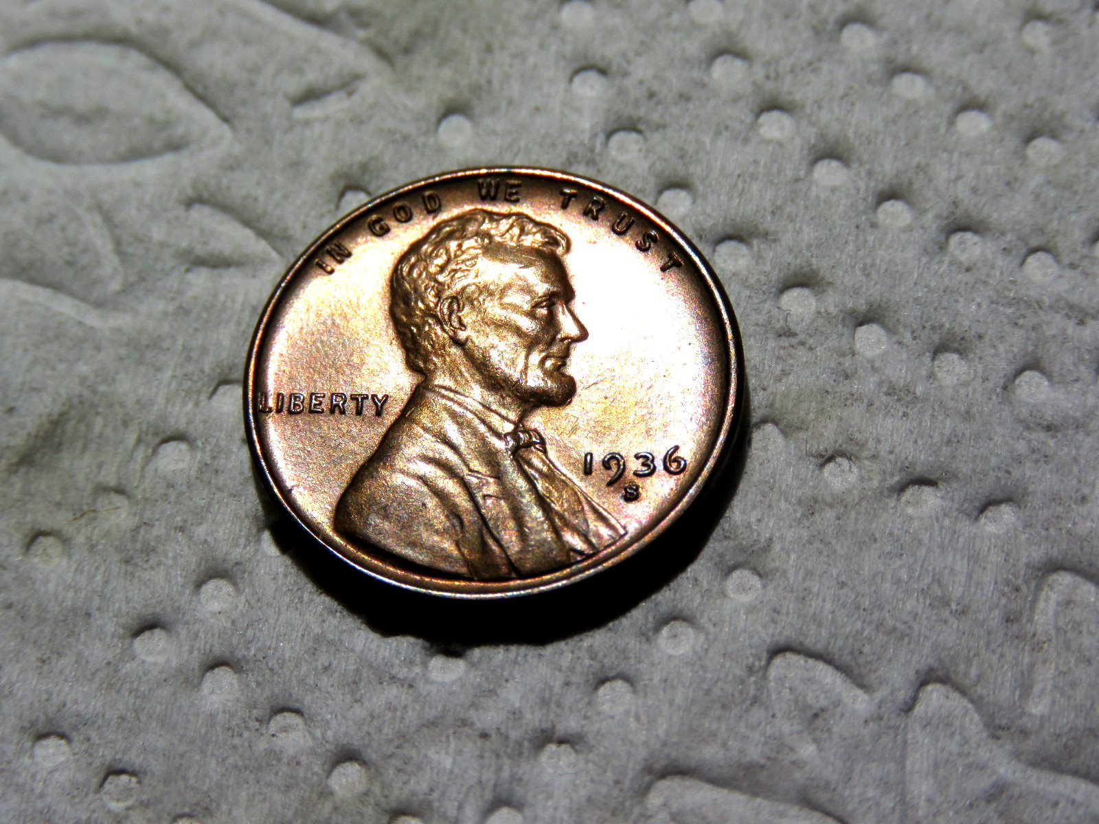 Beautiful 1936-S RED BROWN Brilliant Uncirculated Lincoln Penny D15
