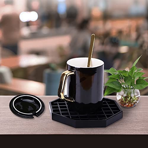 Drip Trays 6" Coffee Countertop Octagon Drip Tray Black Plastic Coffee Drip