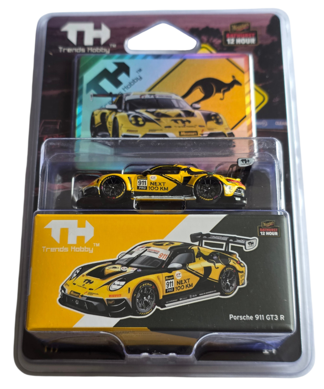 Trends Hobby Porsche 911 GT3 R Yellow #911 Car Diecast 1:64