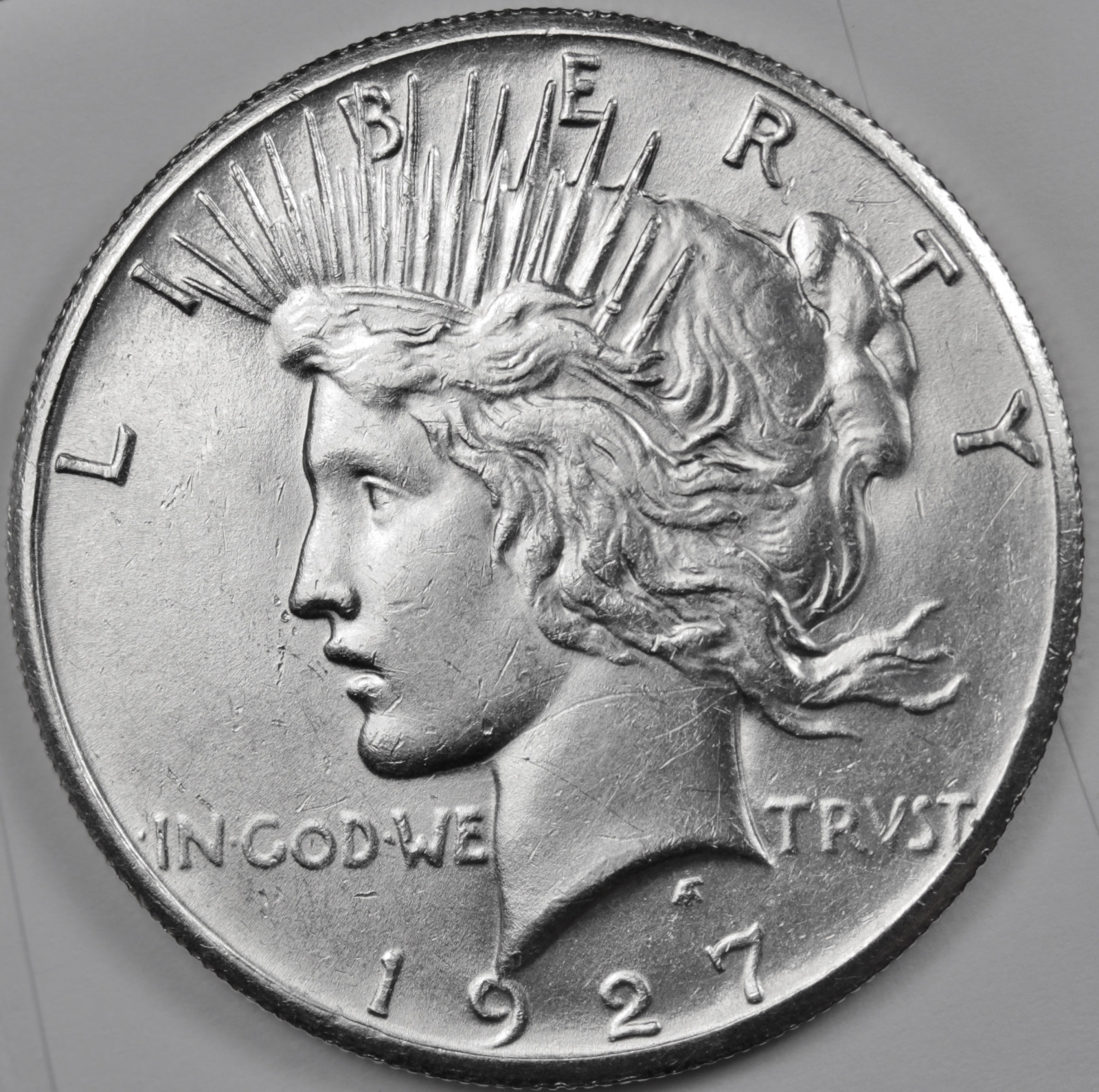 1927-p Peace Silver Dollar.  B.U.   (Inventory A)
