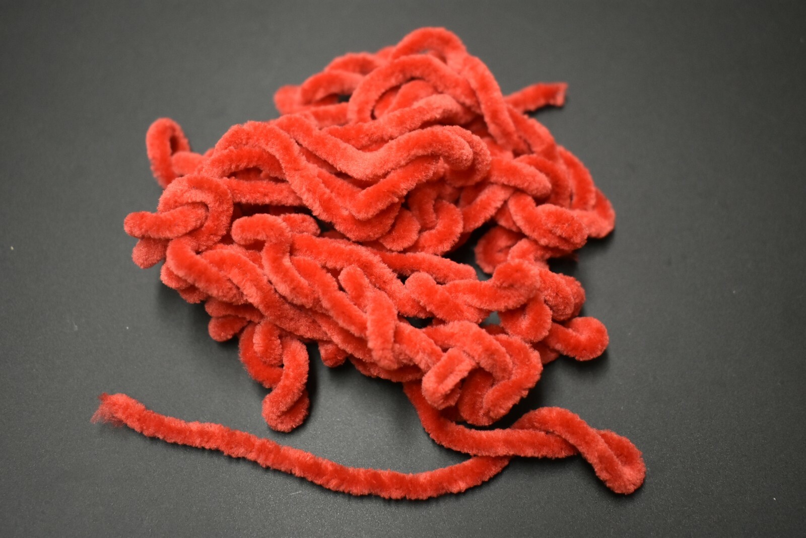 5 Yards 1/4"  RED Round Chenille for Fly Tying