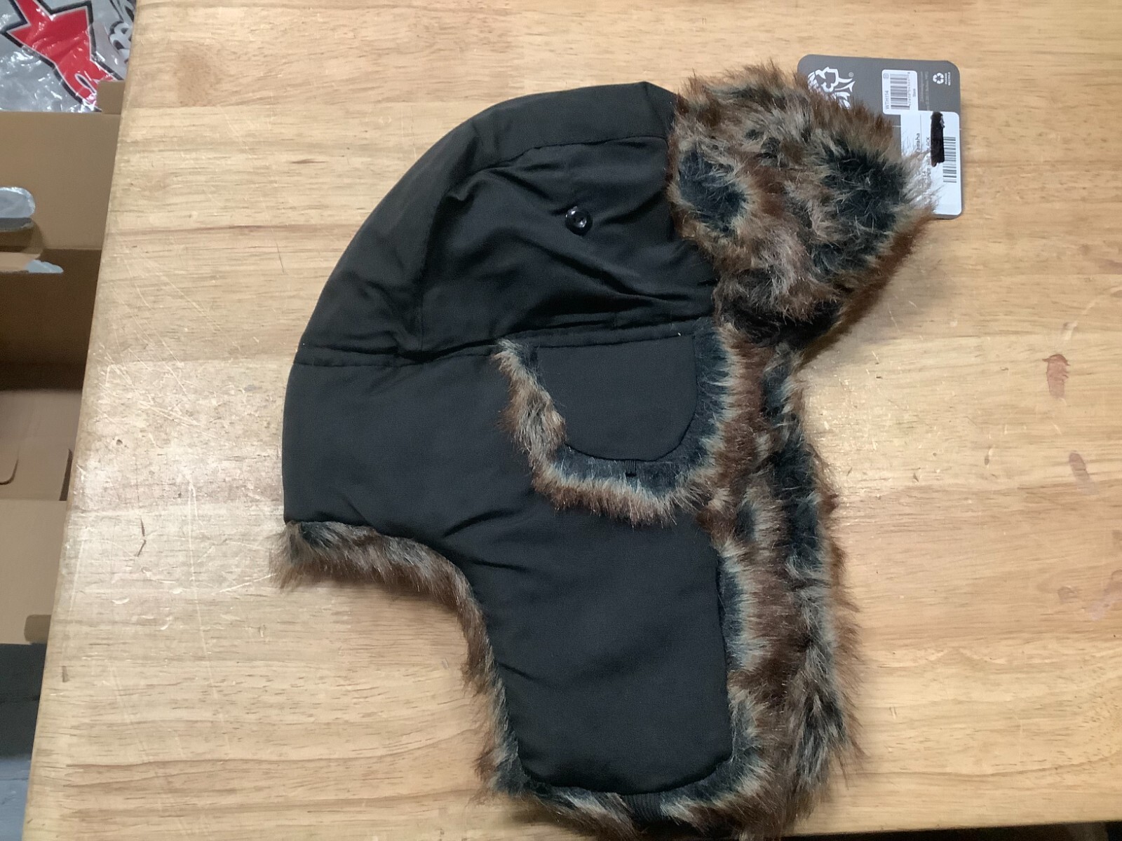 Zan Headgear Trooper Hat BLACK W FUR WTH114
