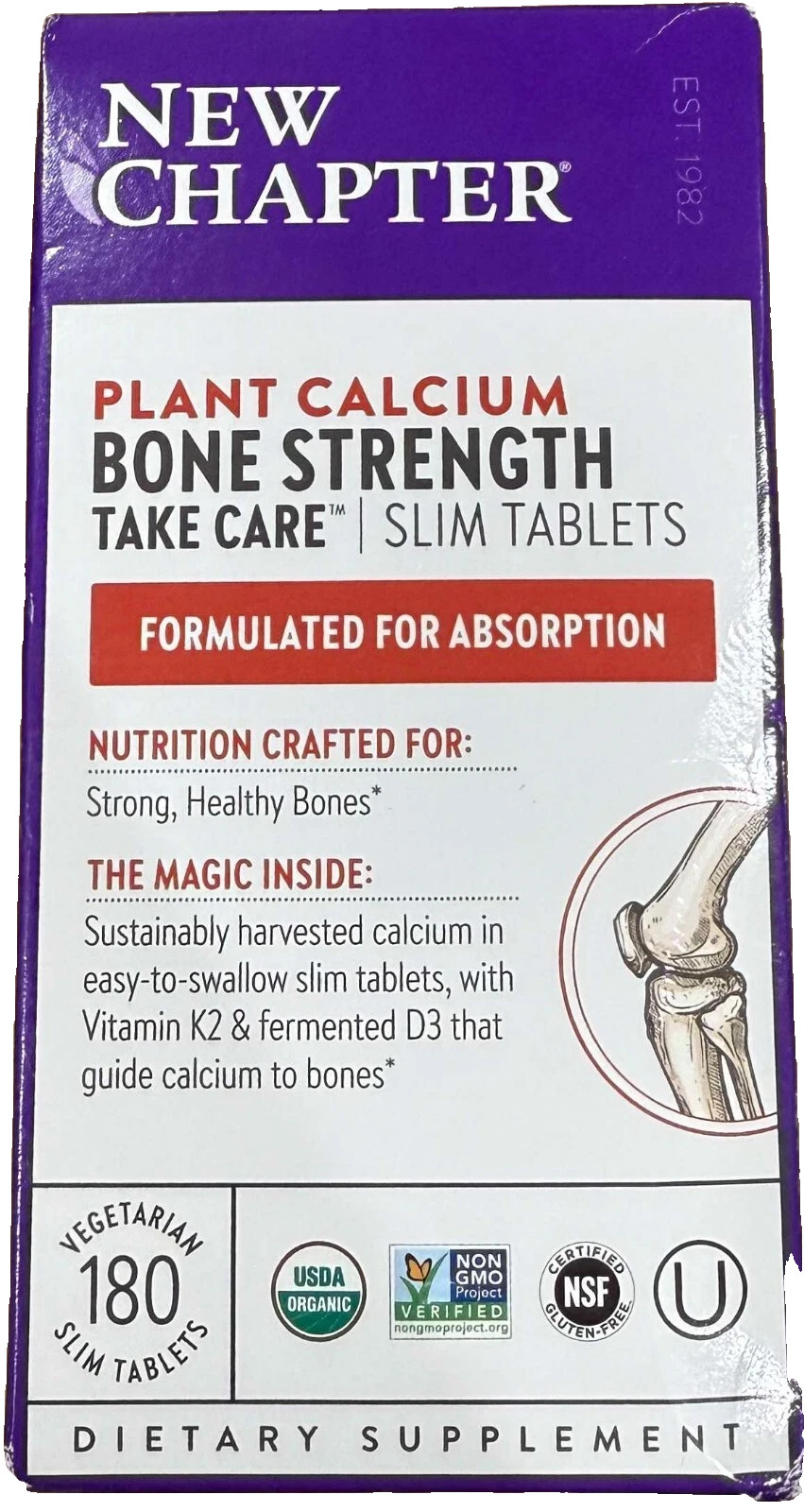 New Chapter Bone Strength Take Care 180 Vegetarian Slim Tabs EXP12/2026+ NEW