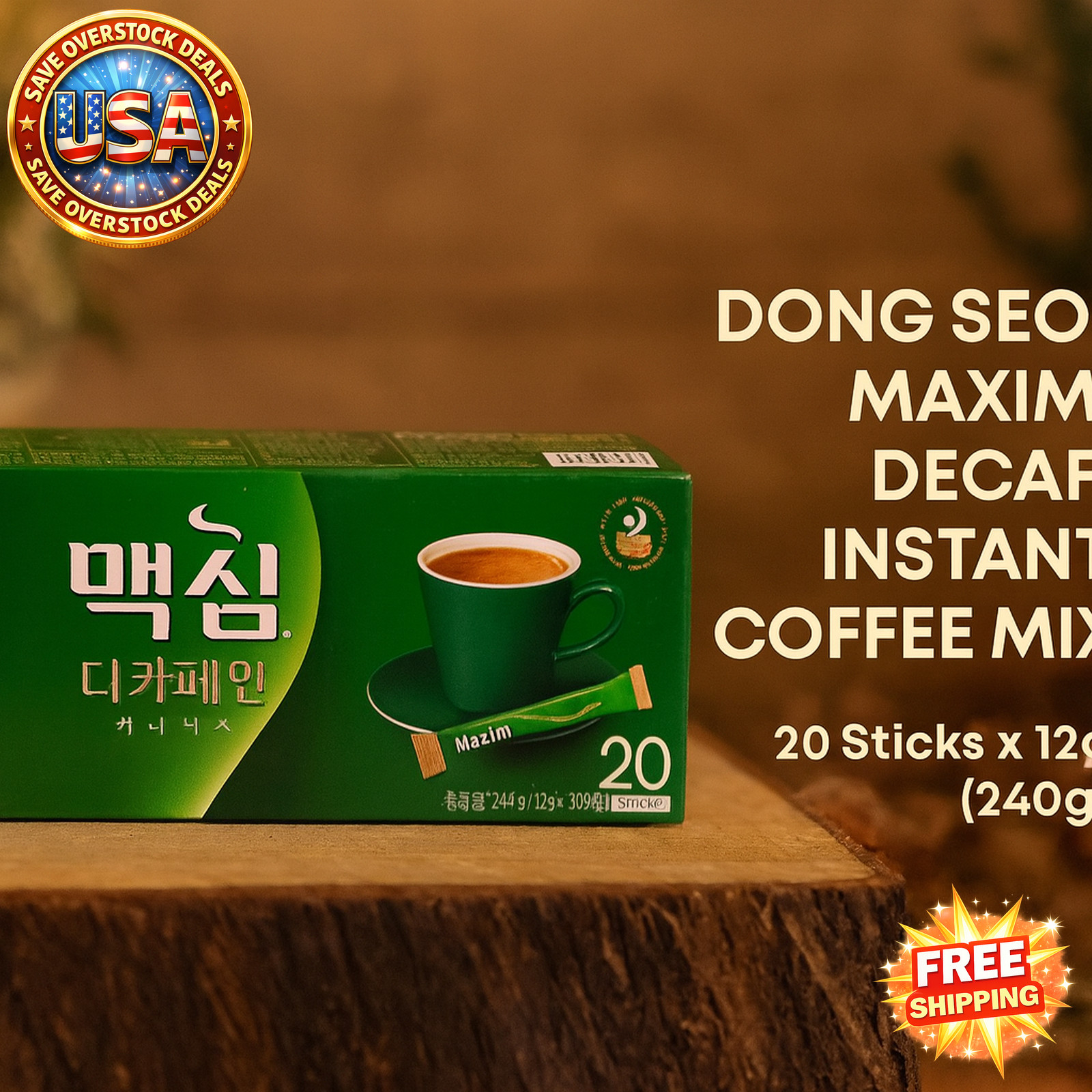 Maxim Decaf Instant Coffee Mix 20 Sticks 12g x 20T (240g) Green