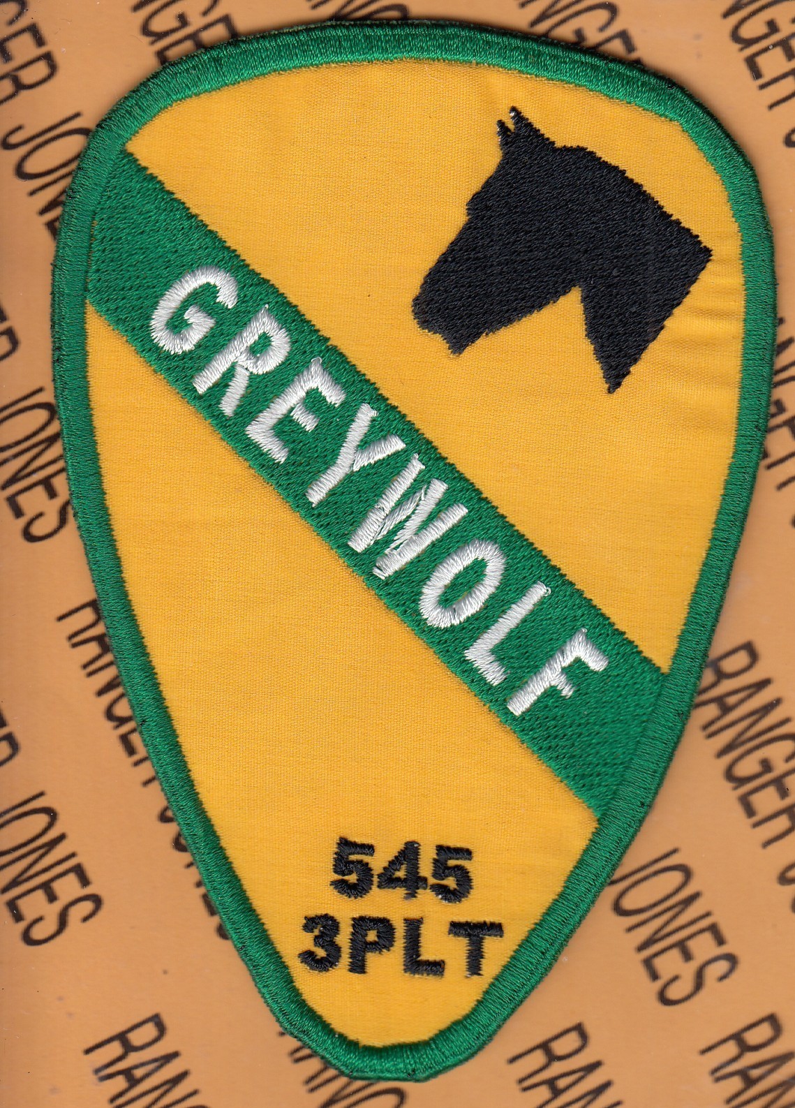 US Army 1st Cavalry Div 3rd PLT 545 MP Military Police Co GREYWOLF ~5" patch c/e