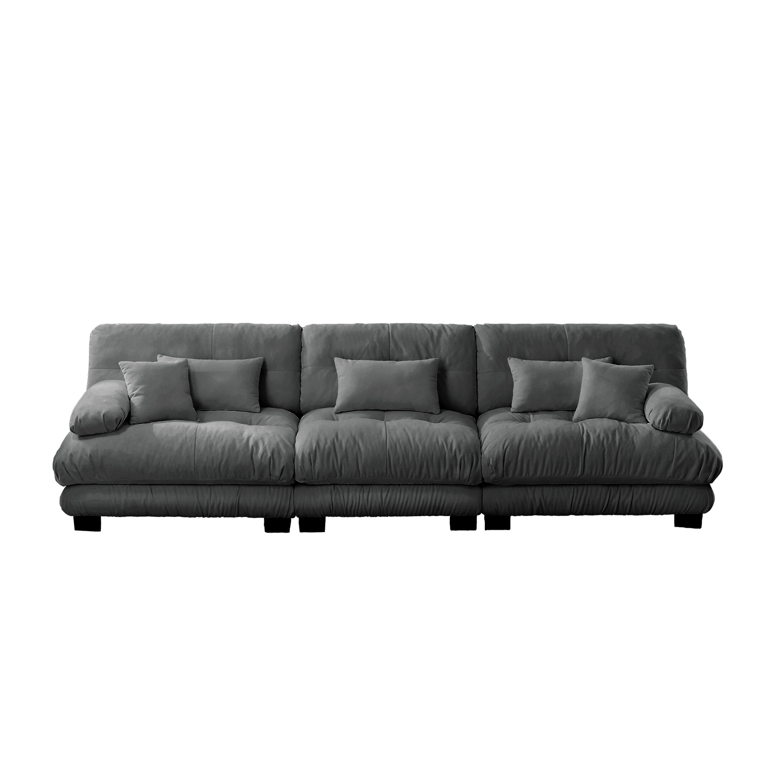 3-Seater Sectional Sofa Modular Deep Seat Sofa Couch Chenille Sofa Comfy - Gray