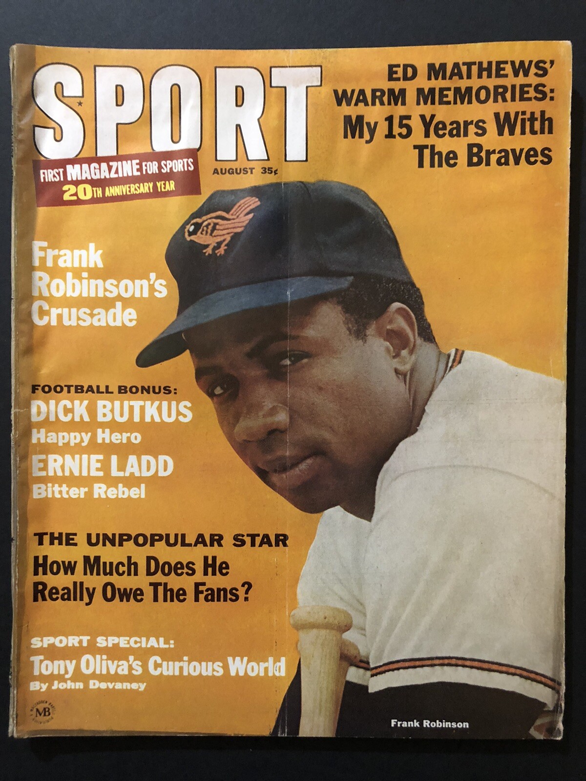 1966 August Sport Magazine Frank Robinson Baltimore Orioles
