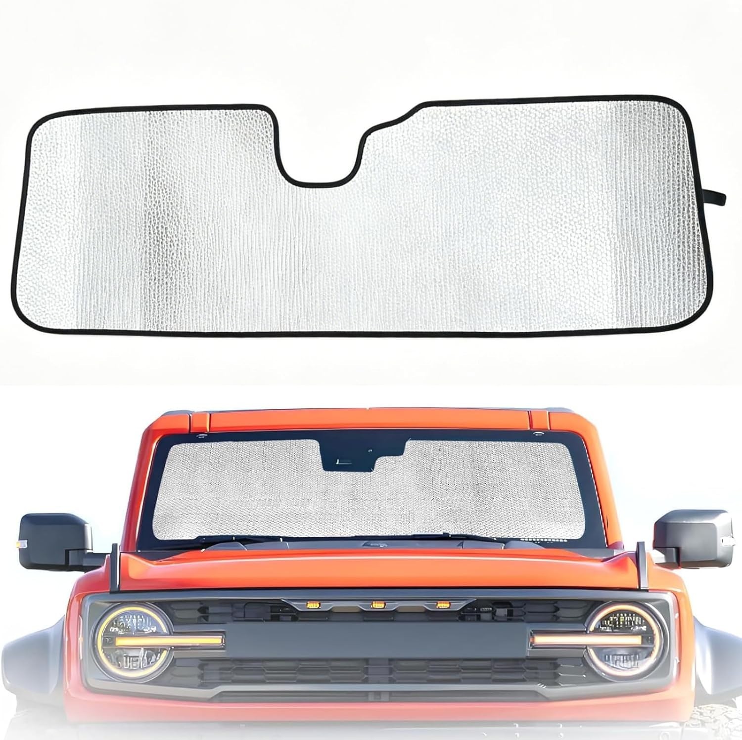 Windshield Shade Compatible with Ford Bronco 2021-2026 Foldable Front Window Sun