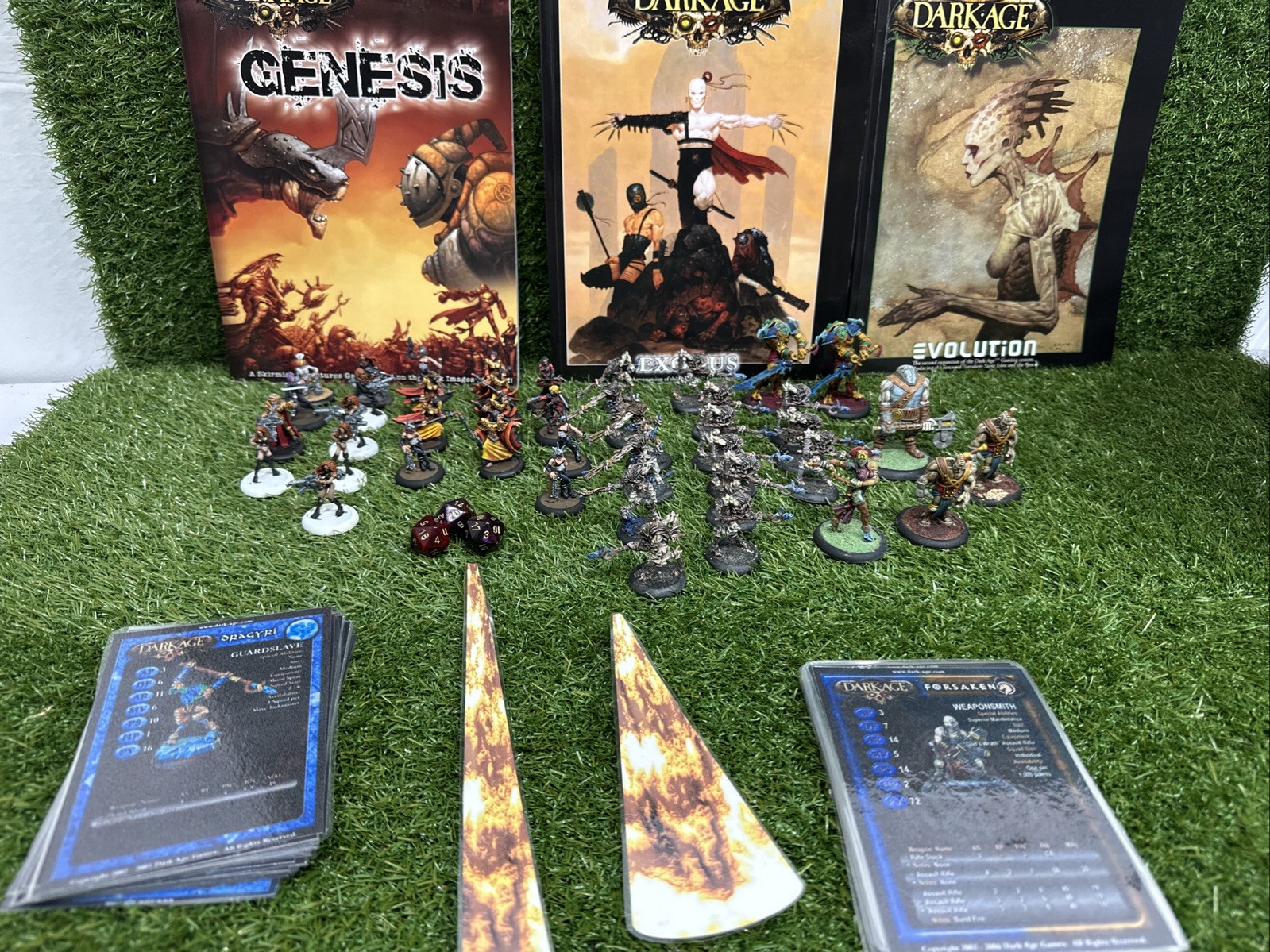 Dark Age Forsaken & Oragyri metal miniature Painted Lot Of 42 & 3 Books