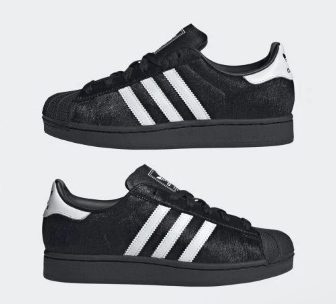 Adidas Superstar 2 “Black Pony Hair” White Cloud Women’s Casula Sneakers NEW