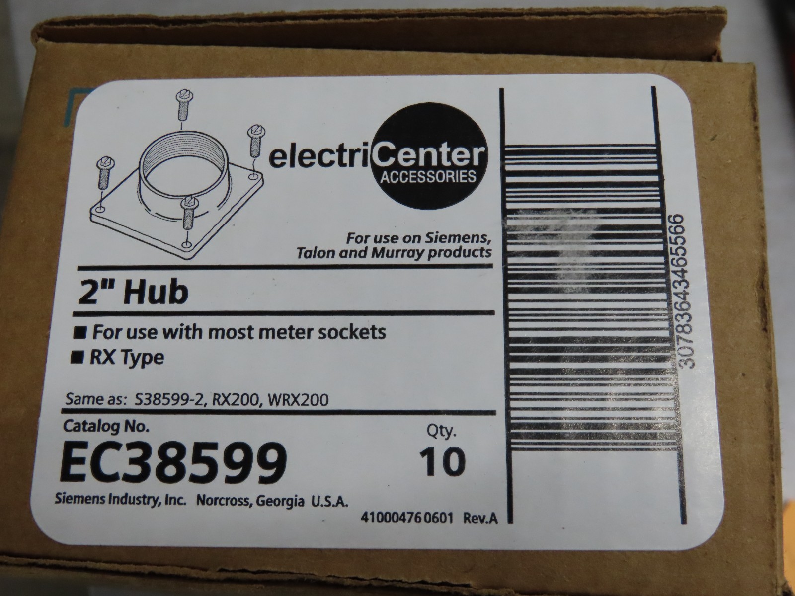 ELECTRICENTER 2" HUB EC38599 QTY 10