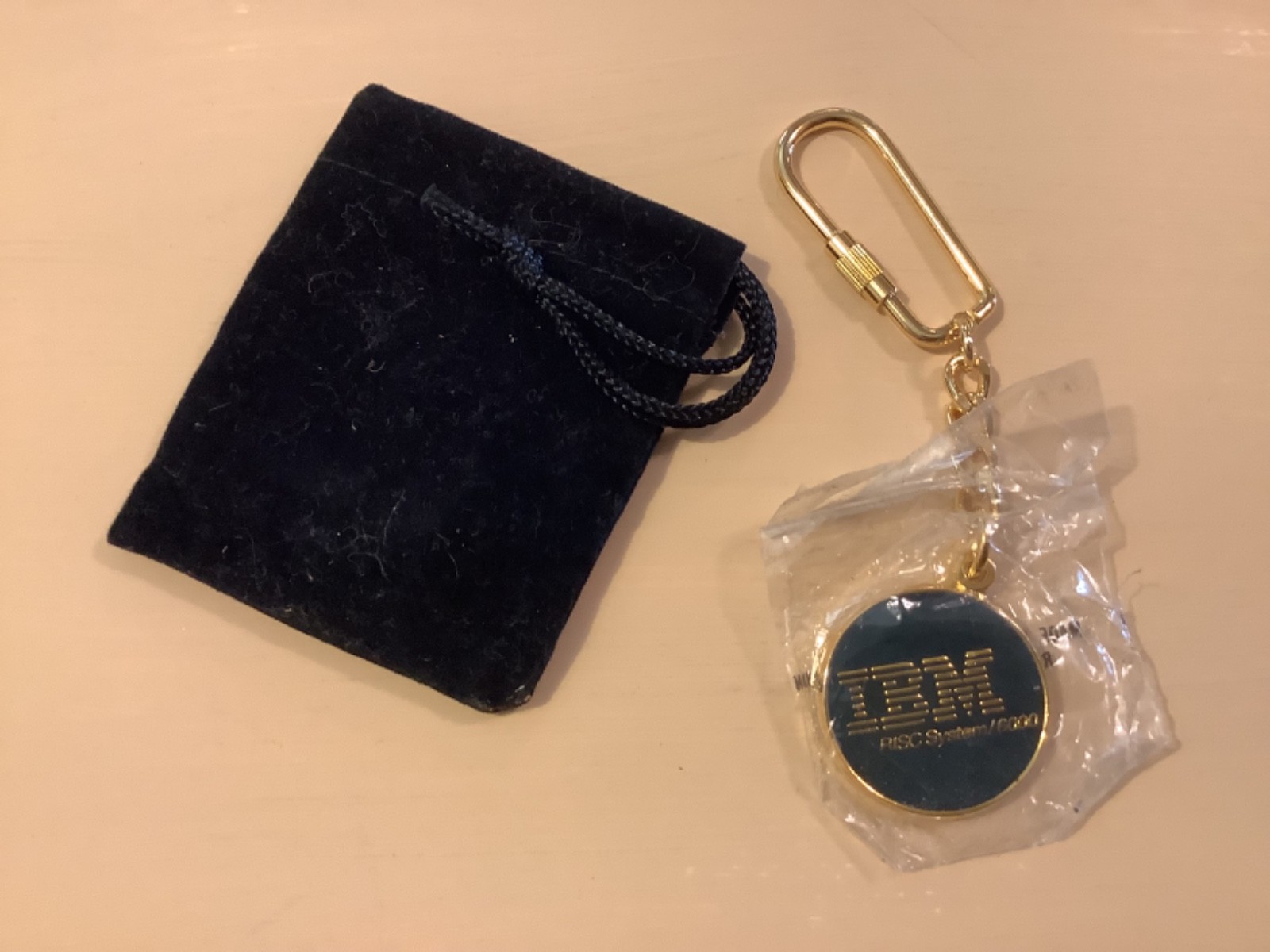 IBM Keychain, RISC System / 6000 AIX, with bag in wrapper, vintage