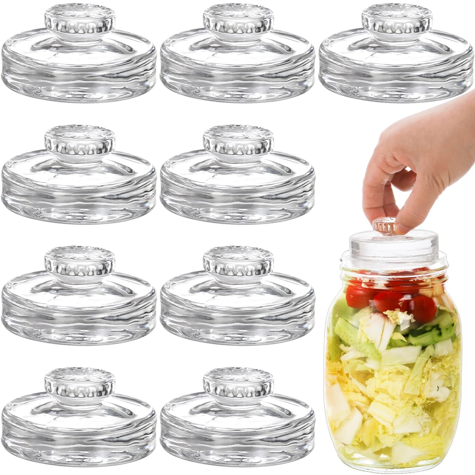 Cedilis 9 Pack Glass Fermentation Weights with Easy Grip Handles, Heavy Glass...