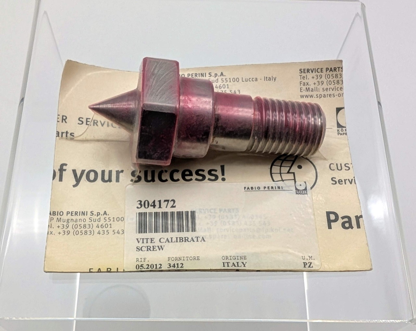 Fabio Perini 304172 Calibrated Screw Körber Paperlink Replacement Part Carded