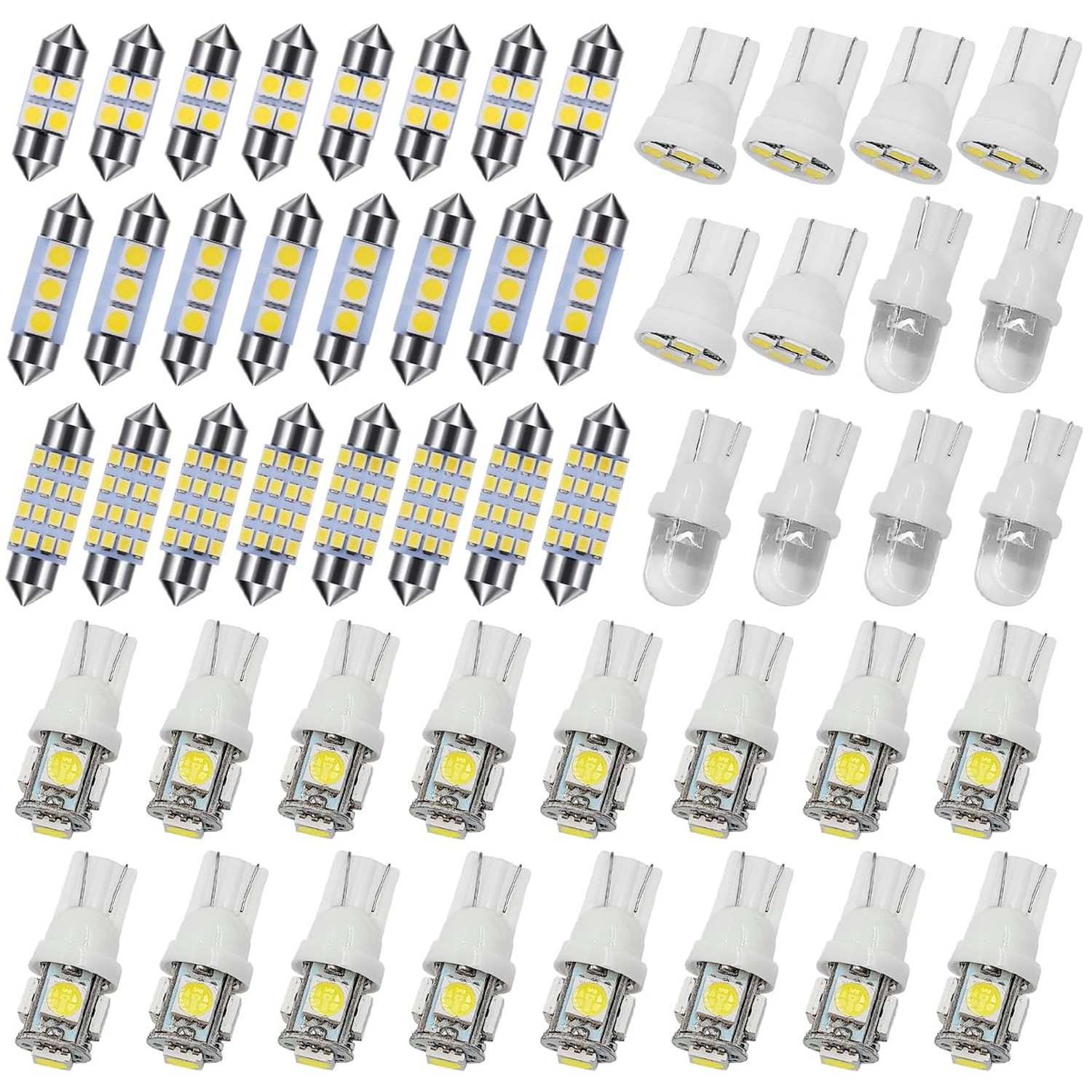 DaKuan 52 PCS LED Interior Car Lights, T10 LED White Replacement Bulbs Suitab...