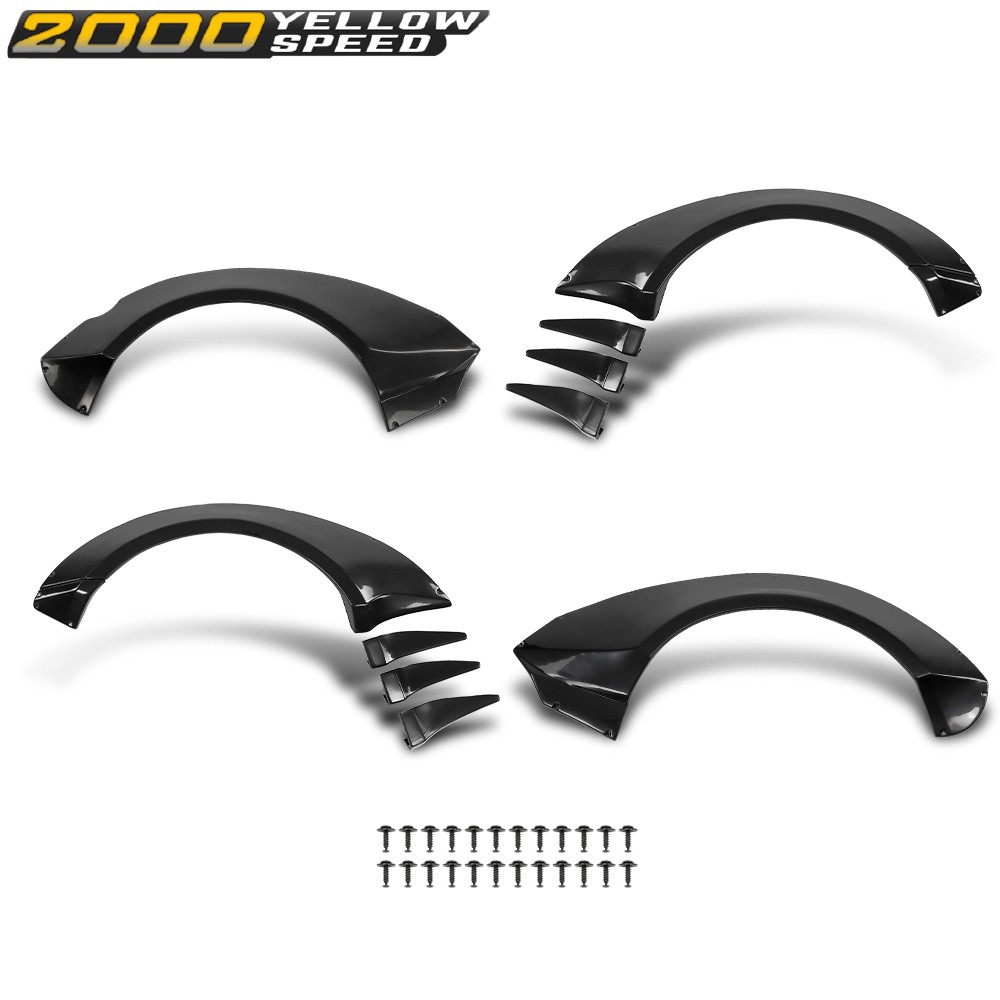 Fit For 10-15 Chevy Camaro ZL1 MB Style Fender Flares w/ Front Canards Fin