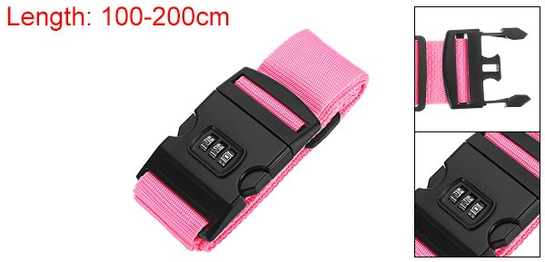 Luggage Straps with Combination Lock TSA Approved - Pink