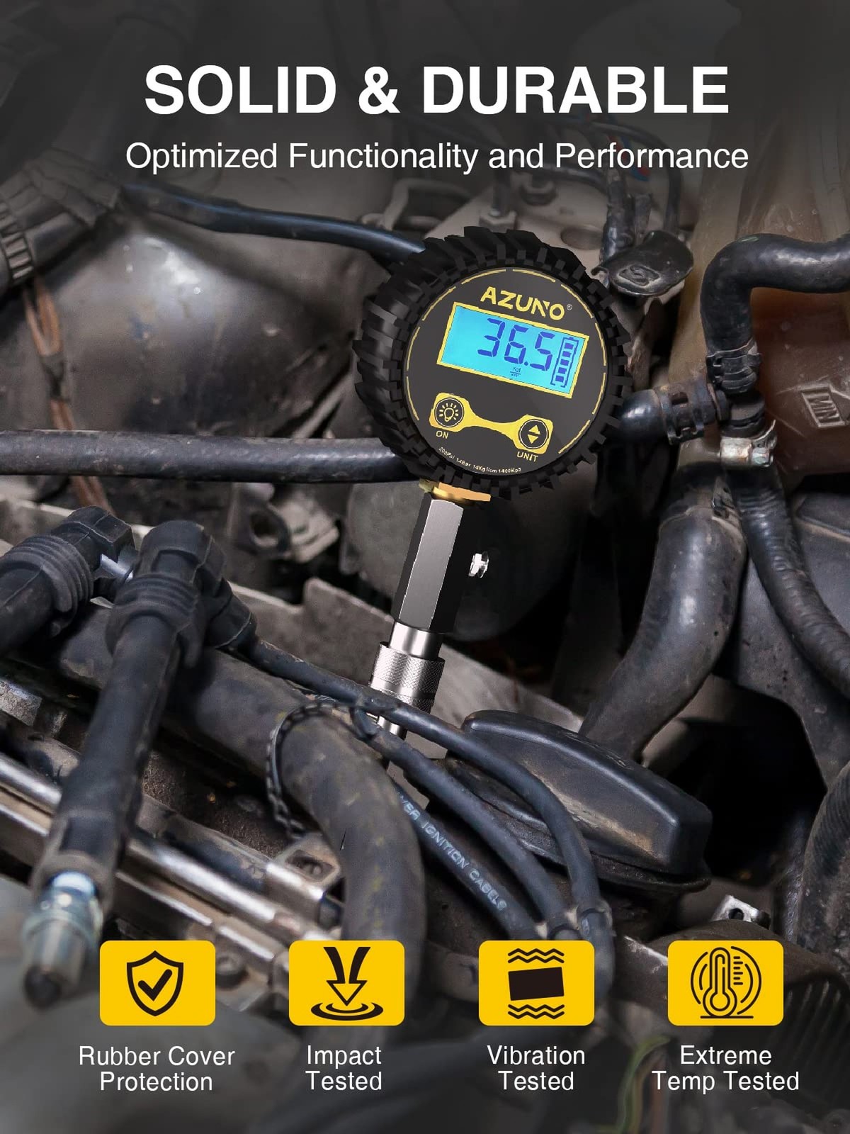 Compression Tester Automotive, Digital Compression Gauge 200 PSI for Petrol E...