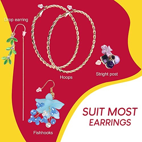 600pcs Clear Silicone Earring Backs Replacements, 6 Sizes Soft Friction Backs