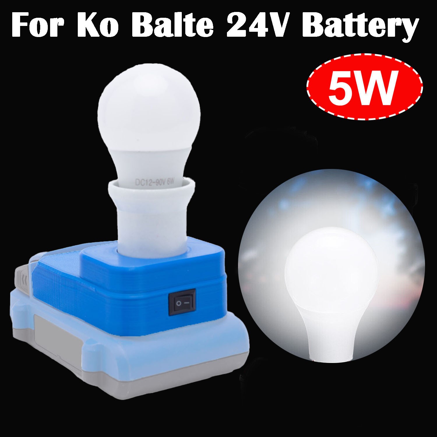 For Ko Balt 24V Series Battery Powered E27 Bulb Lamp Emergency LED Work Light