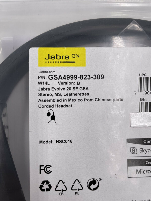 JABRA EVOLVE 20SE MS STEREO HEADSET GSA4999-823-309