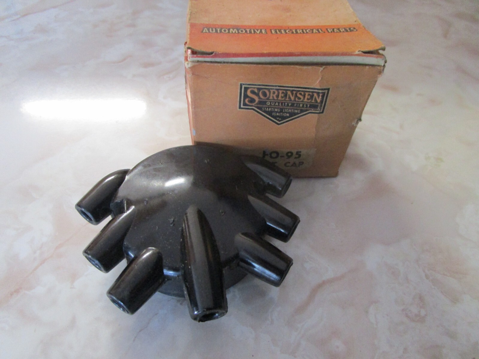 NORS Sorensen FO-95 Black Distributor Cap 1941-1944 Ford 6 Cylinder,  IGA-12106
