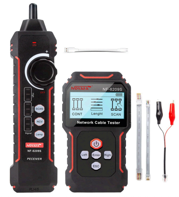 NF-8209S Network Cable Tester with PoE, NCV, Length & Port Flashing Test