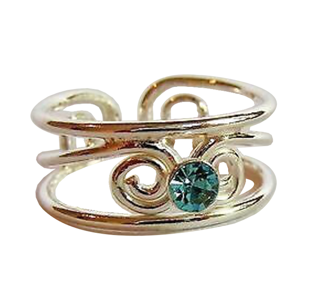 Sterling Silver (925) Adjustable  Topaz Jewel Toe Ring !!       Brand New !!