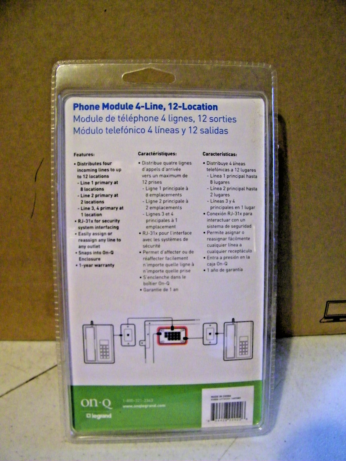 New Legrand ON-Q Phone Input Module 4 Line 12 Location