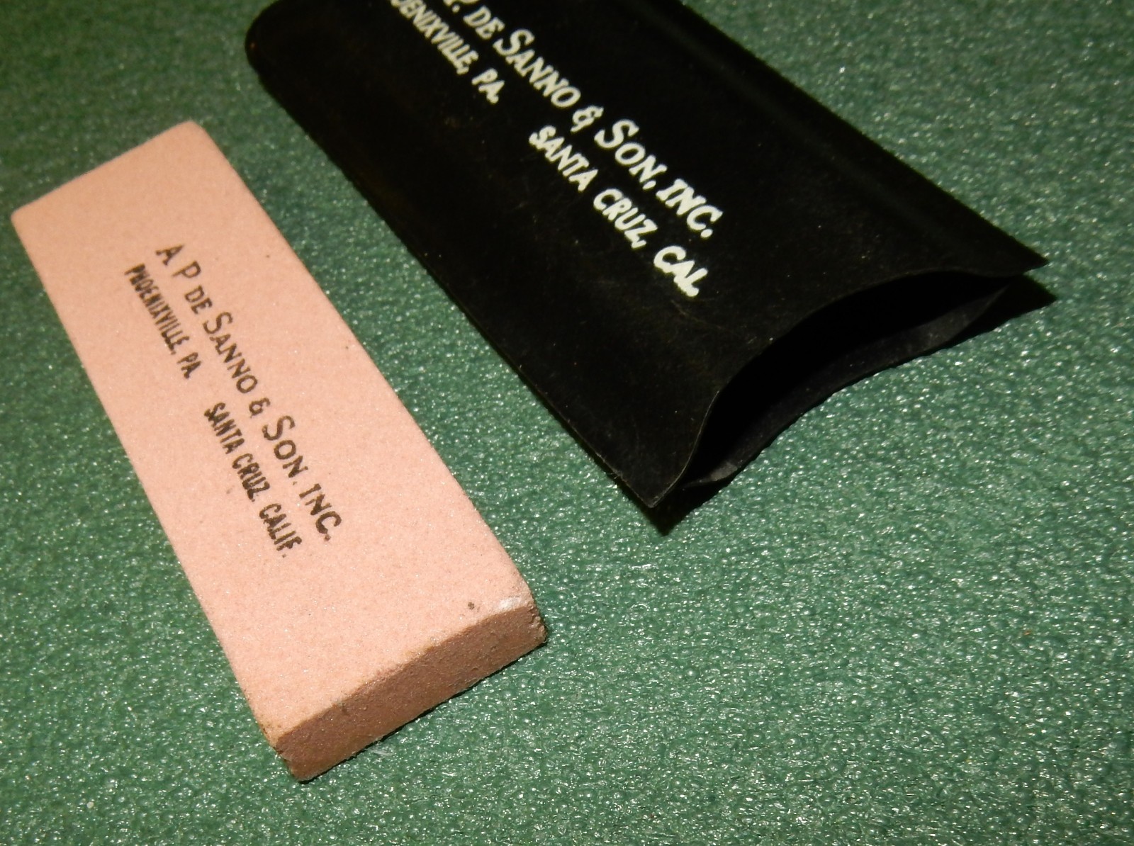 Vintage Sharpening Stone Hone Pocket with Pouch