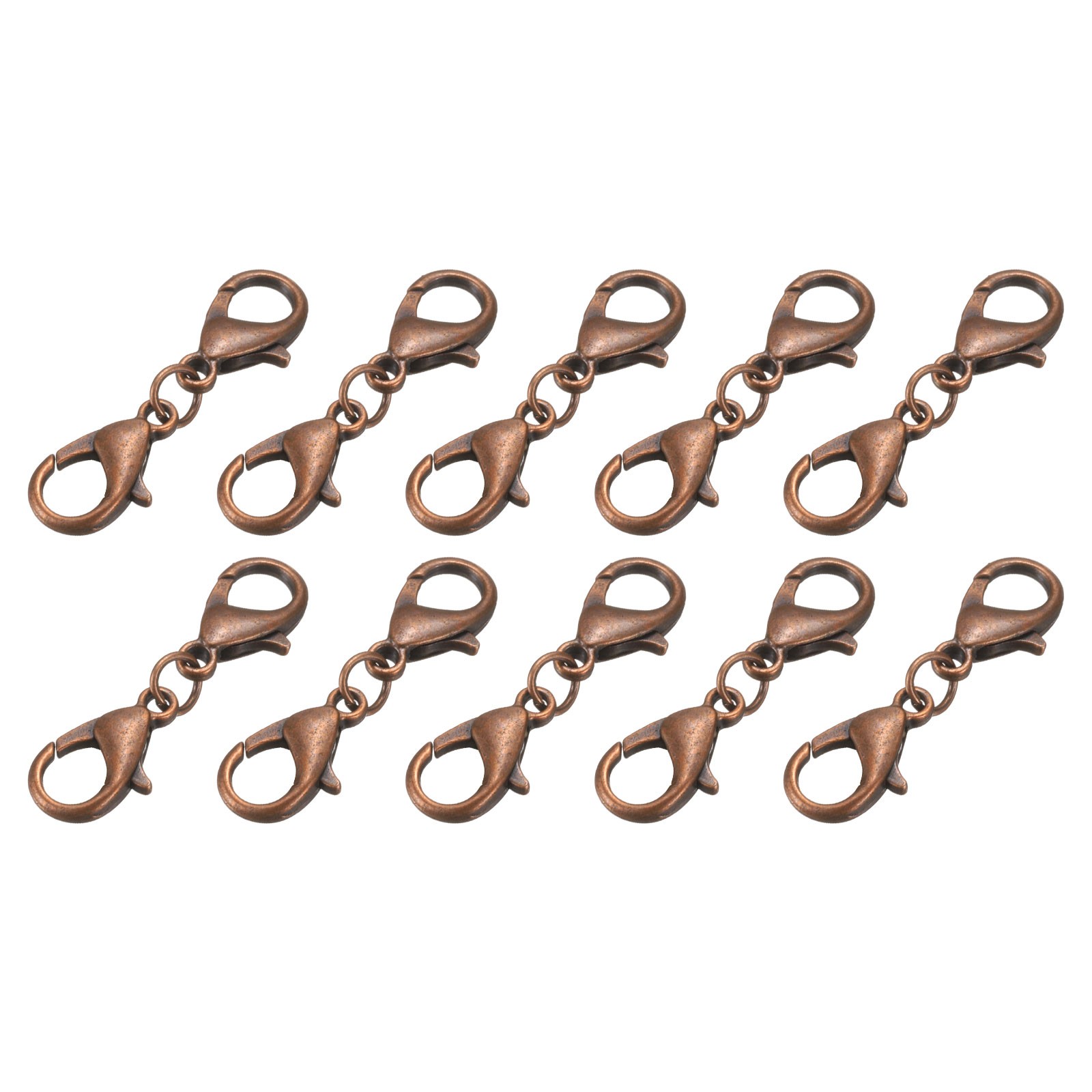 10Pcs Double Lobster Claw Clasps Bracelet Extender 30mm Retro Red Copper