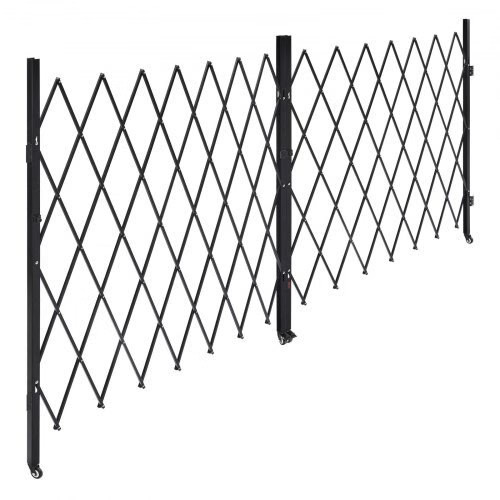 Double Folding Security Gate, Lockable Scissor Gate with 360?° Swivel Caster
