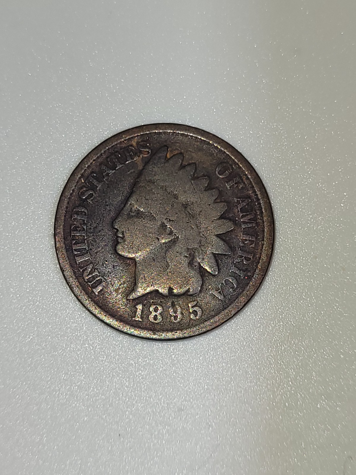 1895 indian head penny. Rare punch error on 9