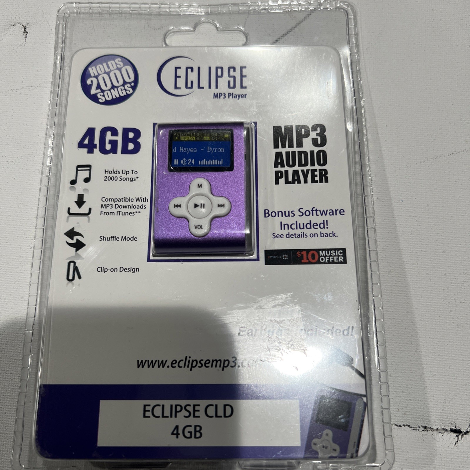 Eclipse CLD 4 G MP3 Audio Player Holds 2000 Songs New