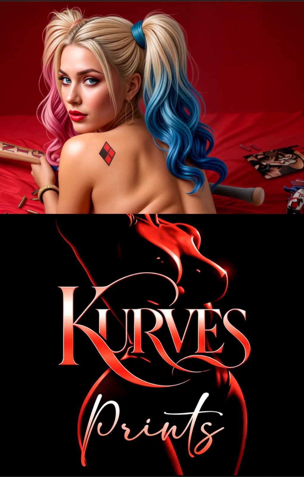HARLEY QUINN GOODNIGHT BAT  | NICE | SINGLE COVER EDITION | KURVES COMICS