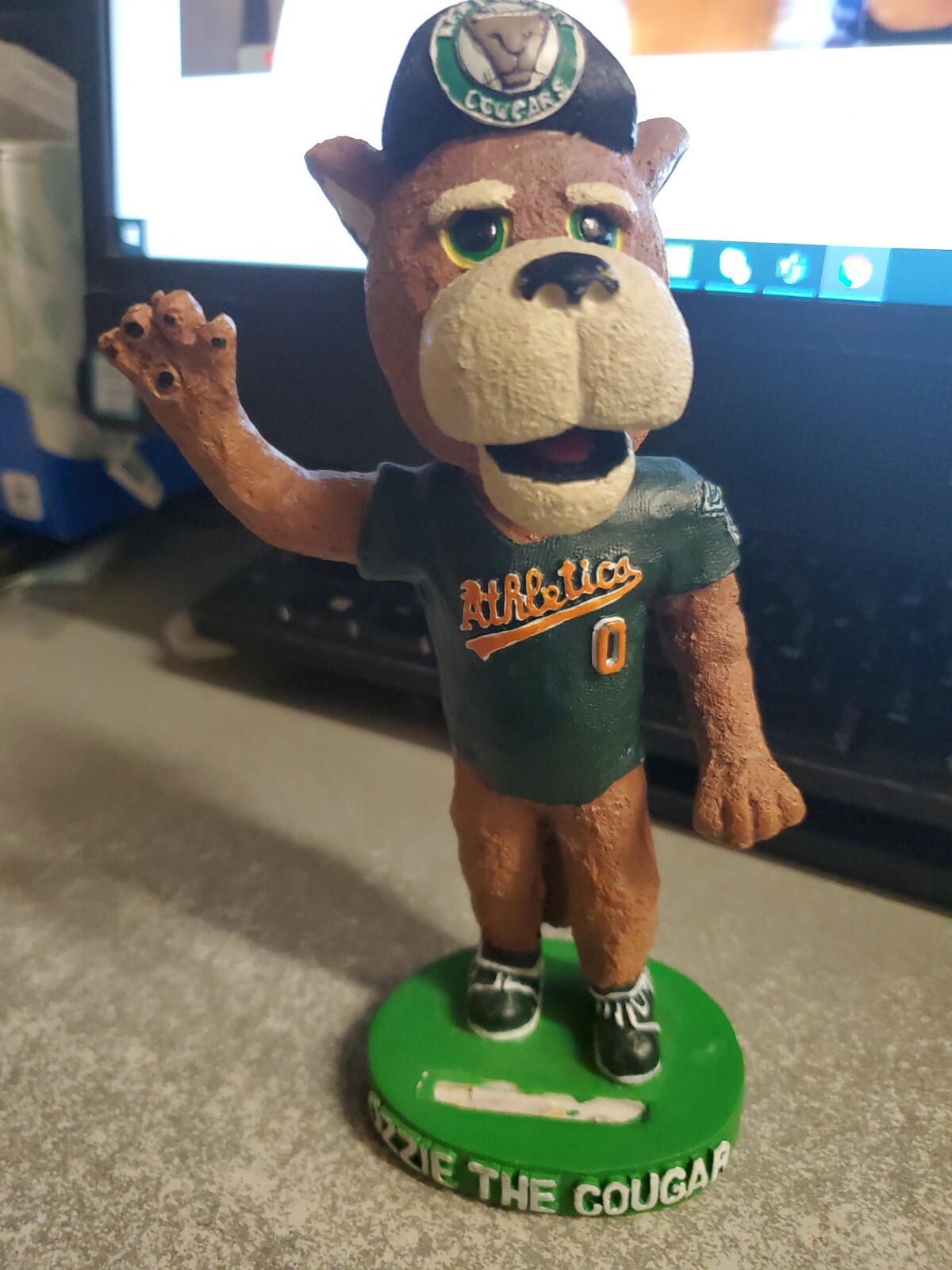 Kane County Ozzie the Cougar Bobblehead Athletics Version.